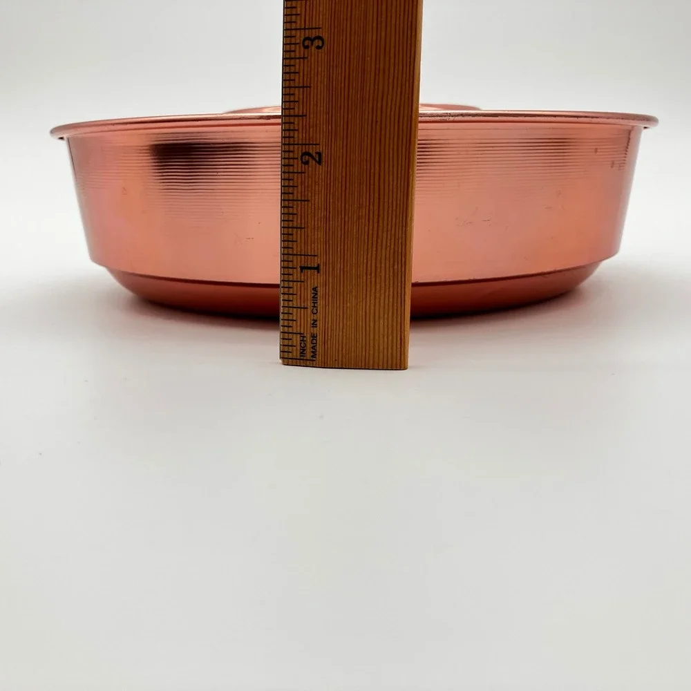 Bundt Cake Pan 8.5in Copper Tone Fluted Ring Mold Vintage Style